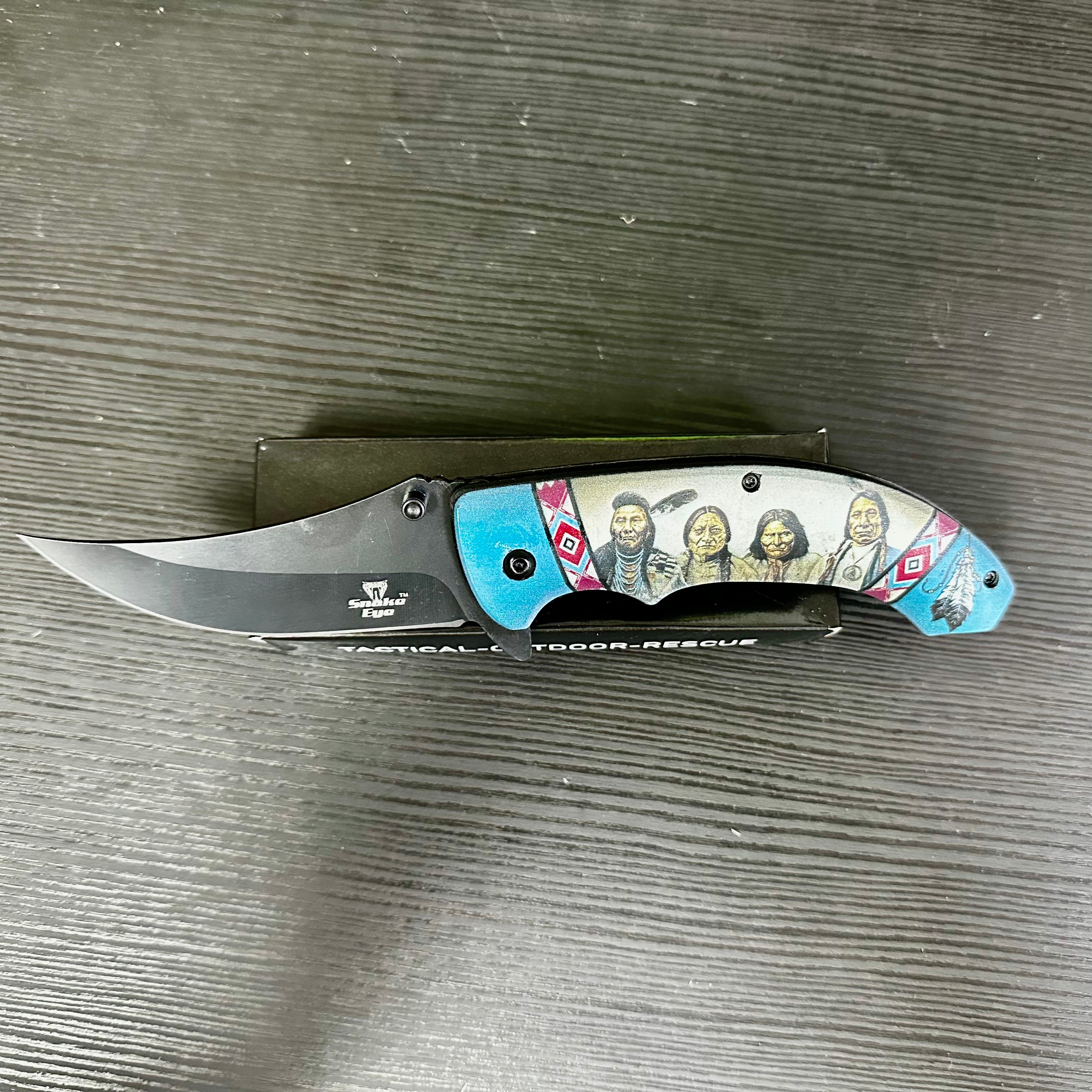 Snake Eye Tactical Spring Assist Knife- Native Americans