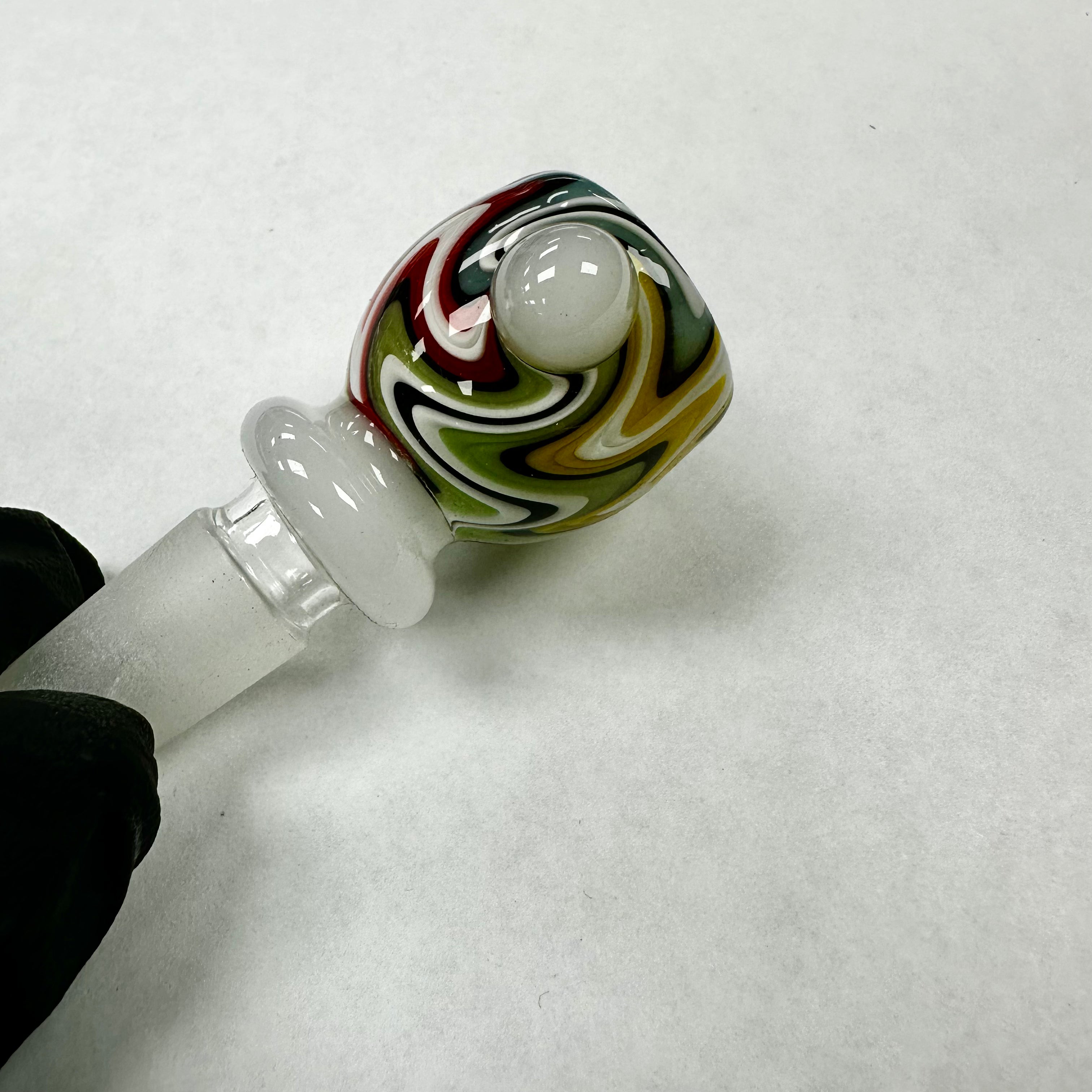 14mm Flower Bowl Wig Wag White Base