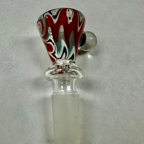 14mm Flower Bowl Wig Wag With Dichro Knob