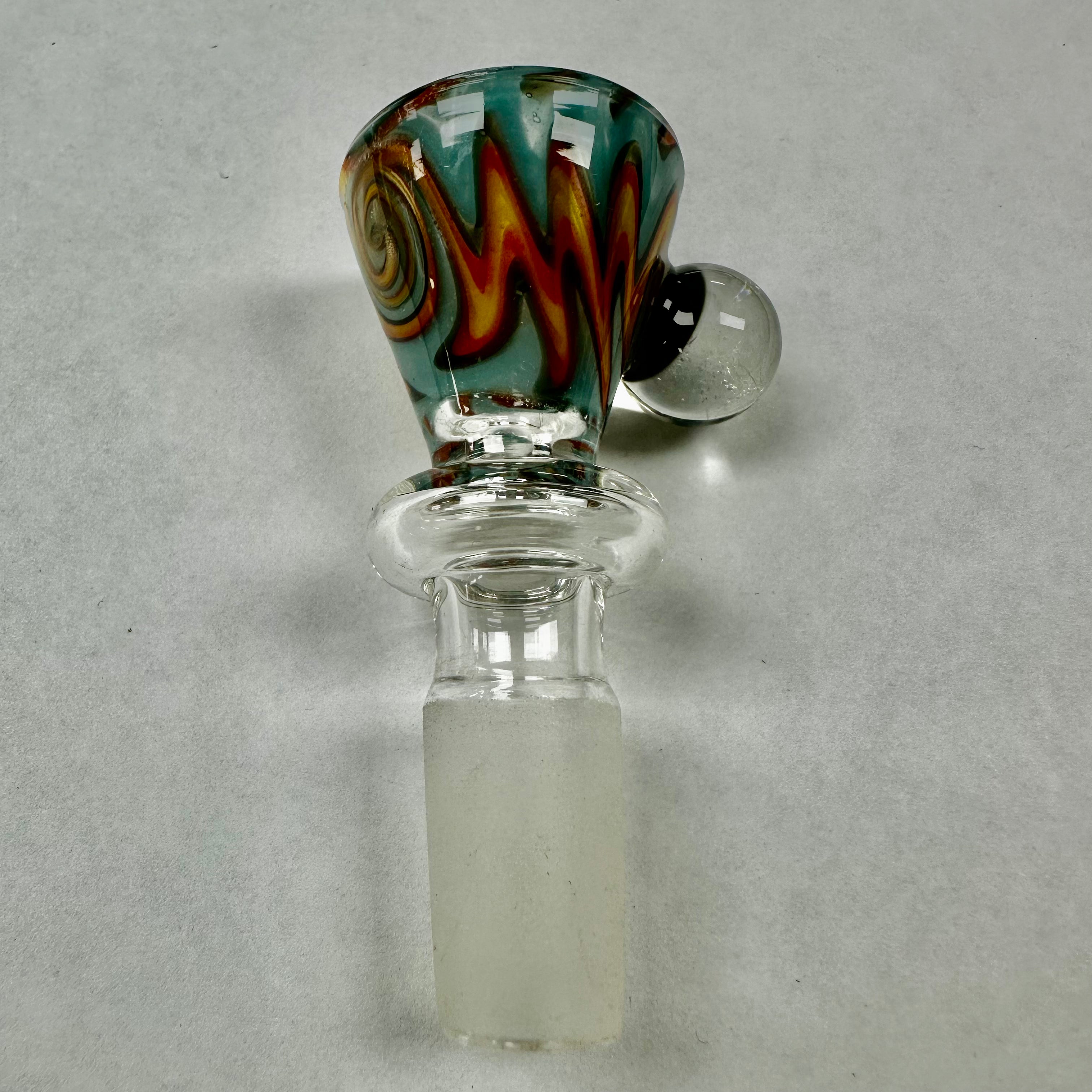 14mm Flower Bowl Wig Wag With Dichro Knob