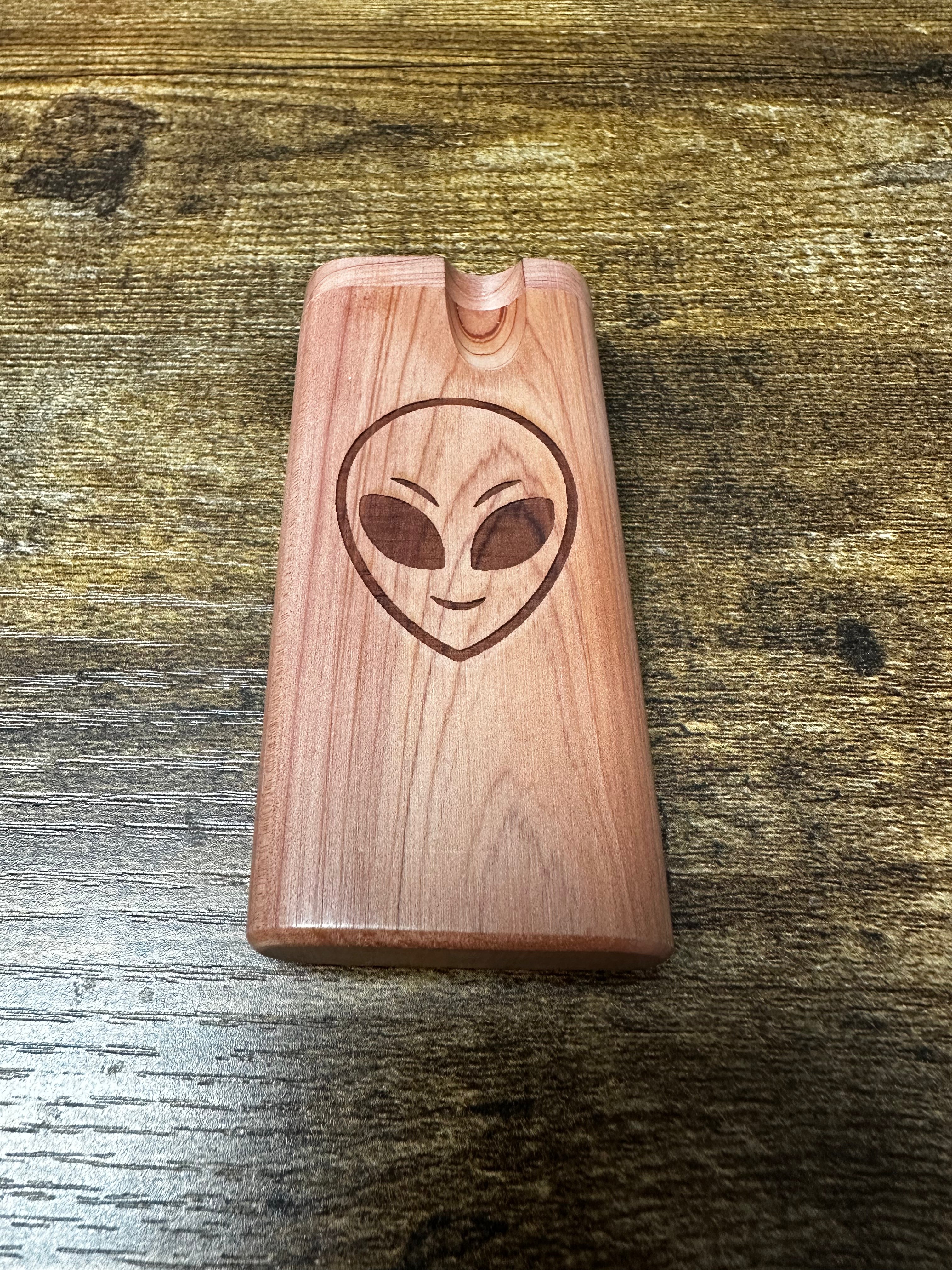 Authentic Wooden Dugout With Alien Logo- Tall
