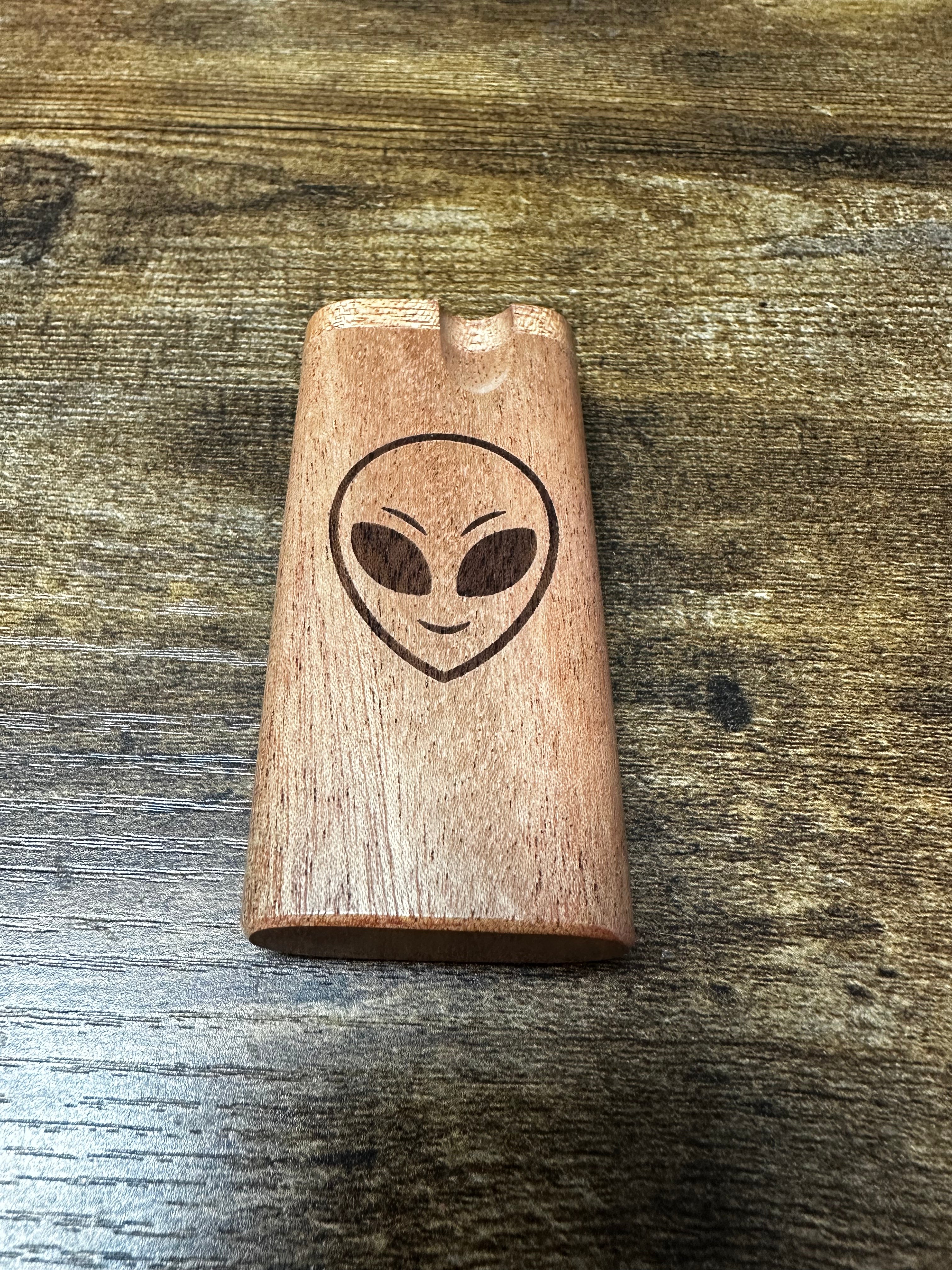 Authentic Wooden Dugout With Alien Logo- Tall