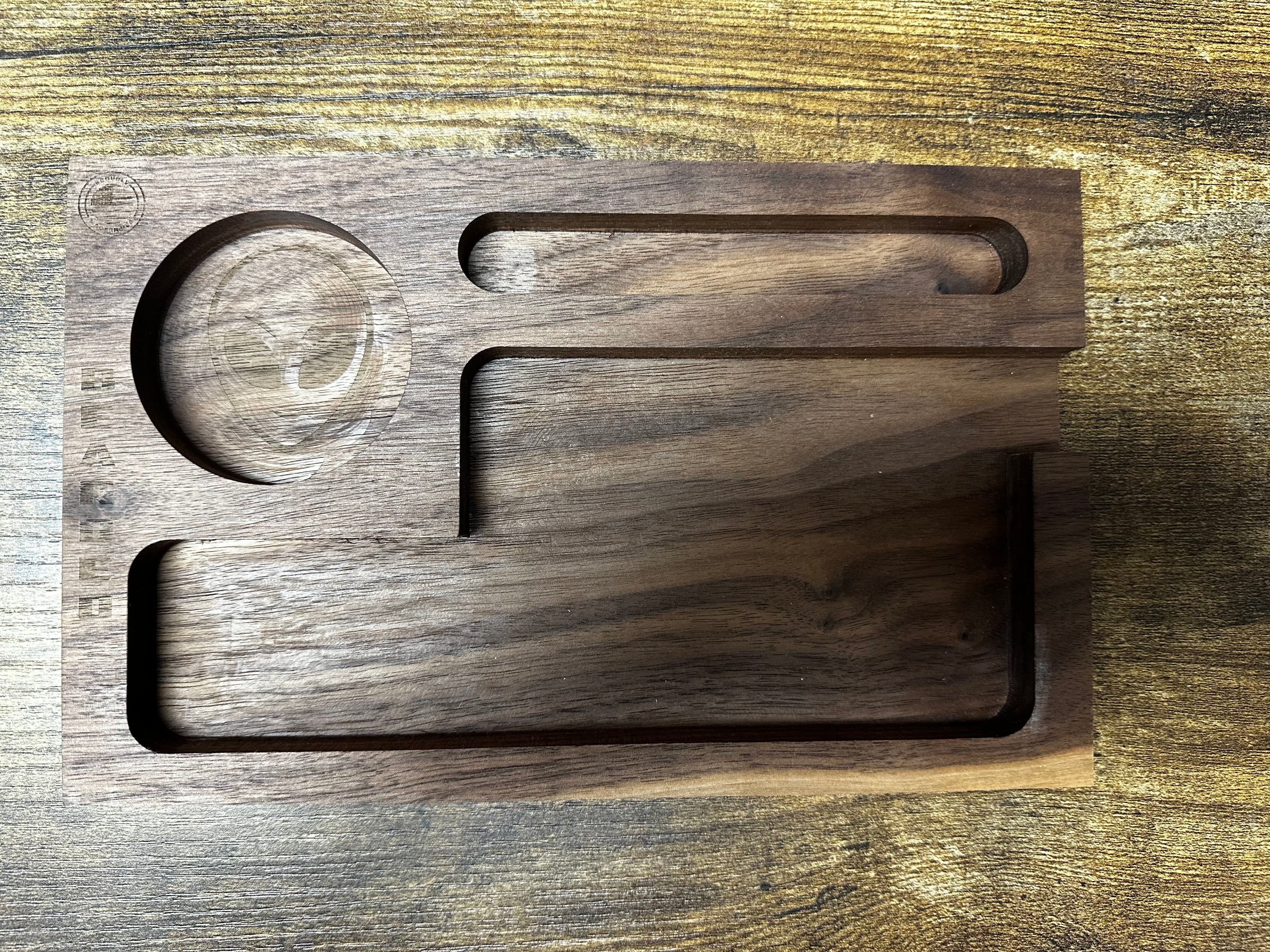 Authentic Wooden Rolling  Tray With Alien Logo