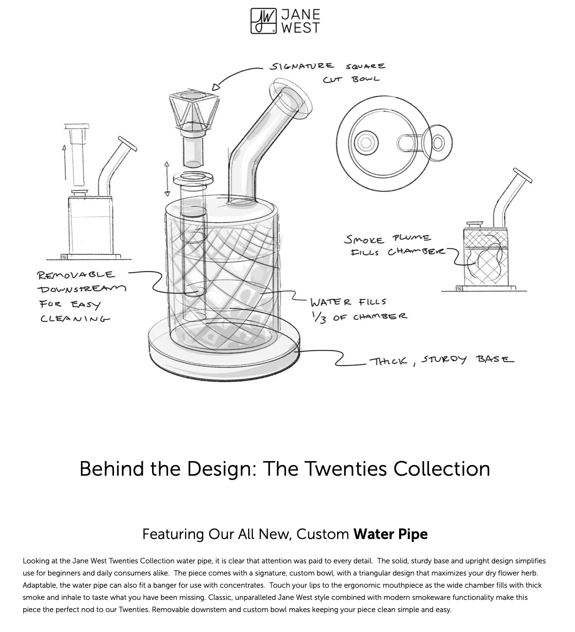 Jane West Twenties Collection - 7.5" Bubbler