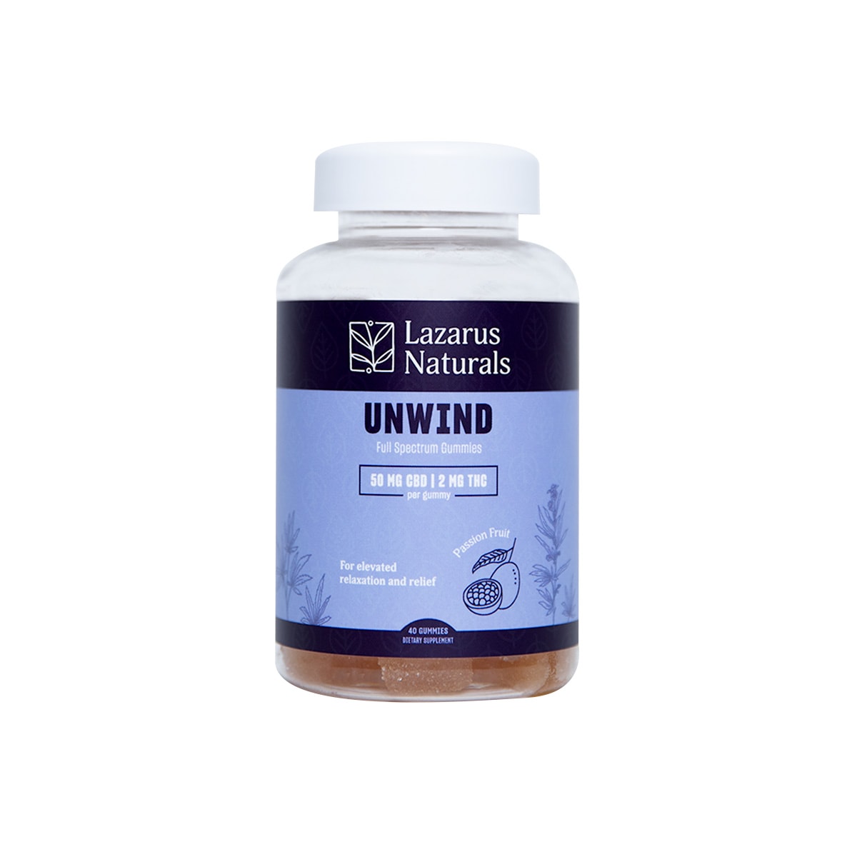 Lazarus Naturals Full Spectrum CBD Gummies - Unwind- Passionfruit 10ct