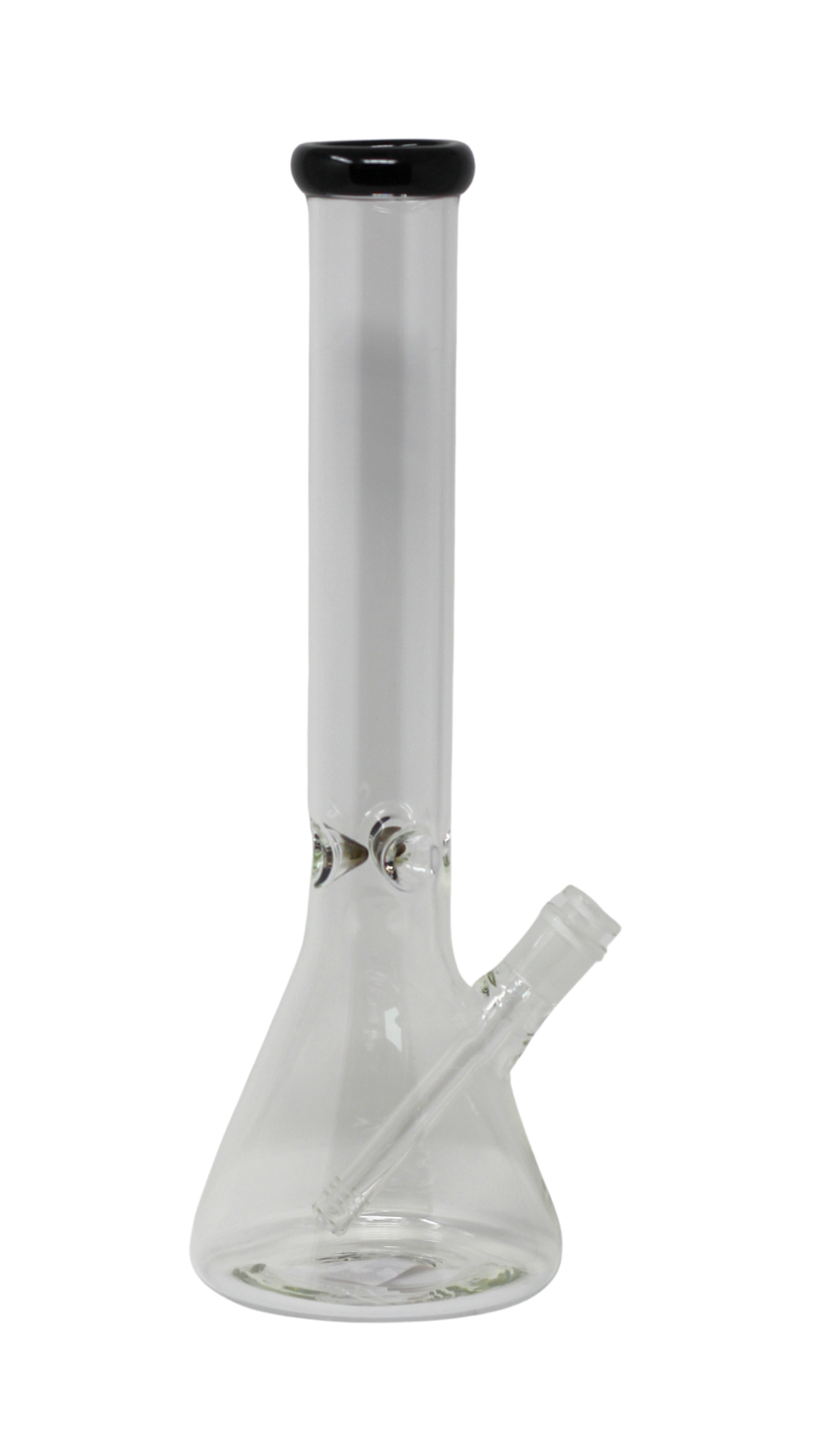 WP 176 Beaker - 16" Clear Glass One-Tone Beaker Water Pipe 5 mm