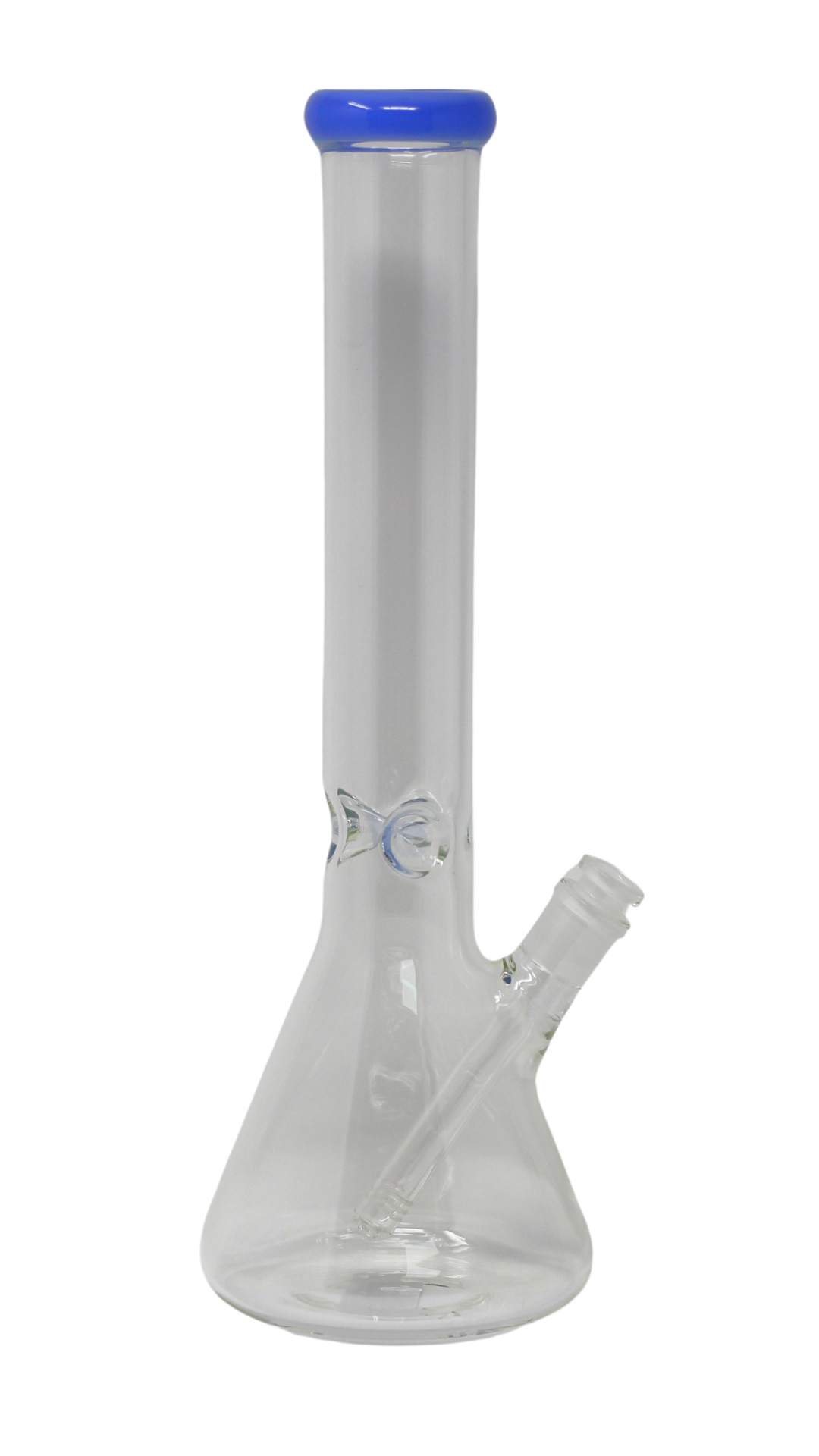 WP 176 Beaker - 16" Clear Glass One-Tone Beaker Water Pipe 5 mm