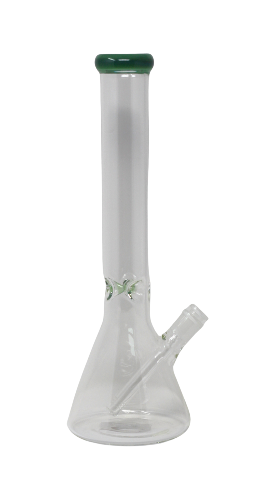 WP 176 Beaker - 16" Clear Glass One-Tone Beaker Water Pipe 5 mm