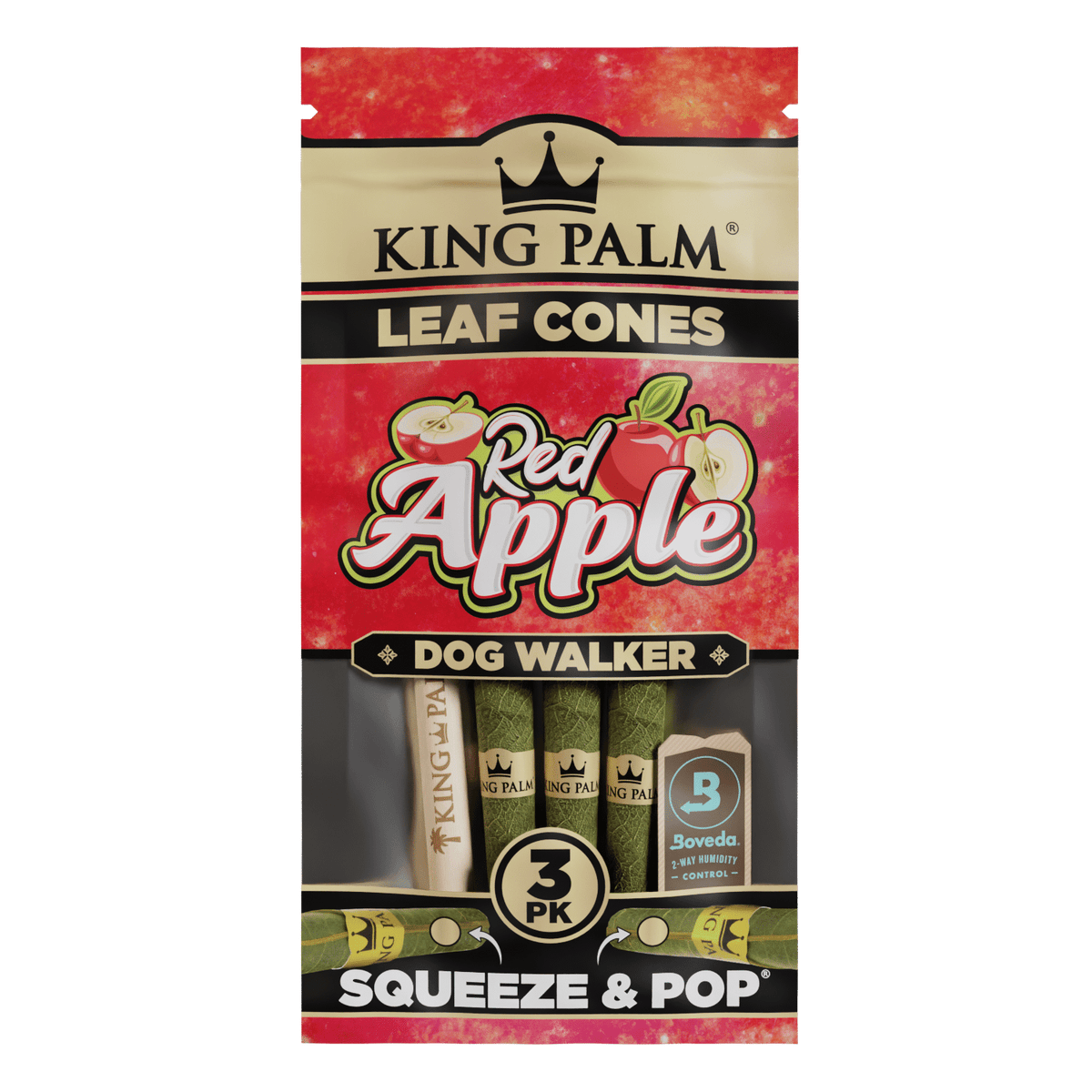 King Palm Flavored Leaf Cones Dog Walker Red Apple