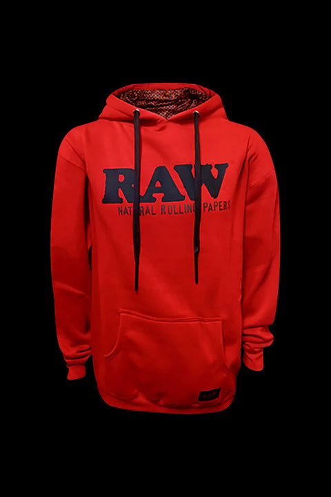 Raw Hoodie Black Logo With Stash Pocket