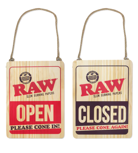 Raw Store Sign - Open Please Cone In / Closed