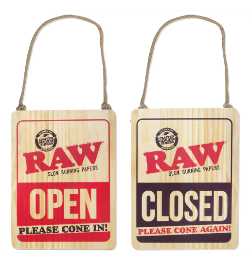 Raw Store Sign - Open Please Cone In / Closed