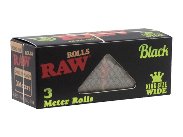 Raw Rolls 3 Meter Black Organic Hemp King Wide Size
