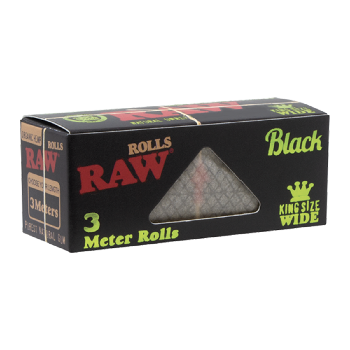 Raw Rolls 3 Meter Black Organic Hemp King Size Wide