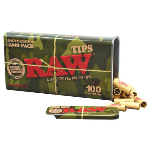 Raw Tips Tin Can 100ct. - Camo Edition