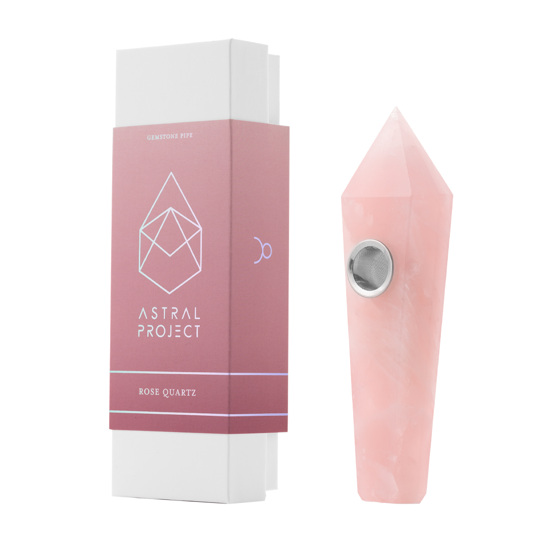 Gemstone Jewel Pipe - Rose Quartz