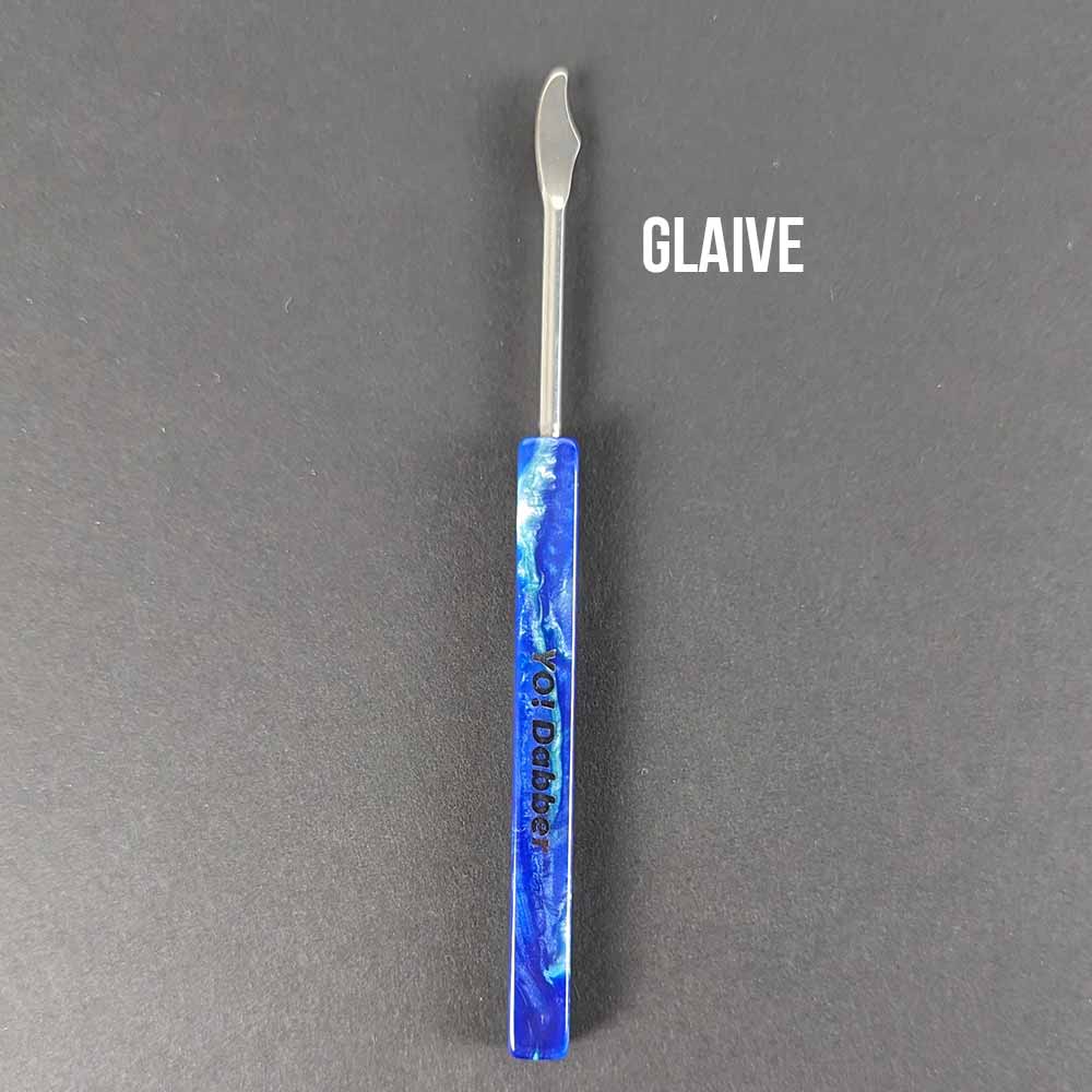 Yo Dabba Dabba Resin Handle YO! Dabber Glaive Tip - Forest green, yellow, black & white