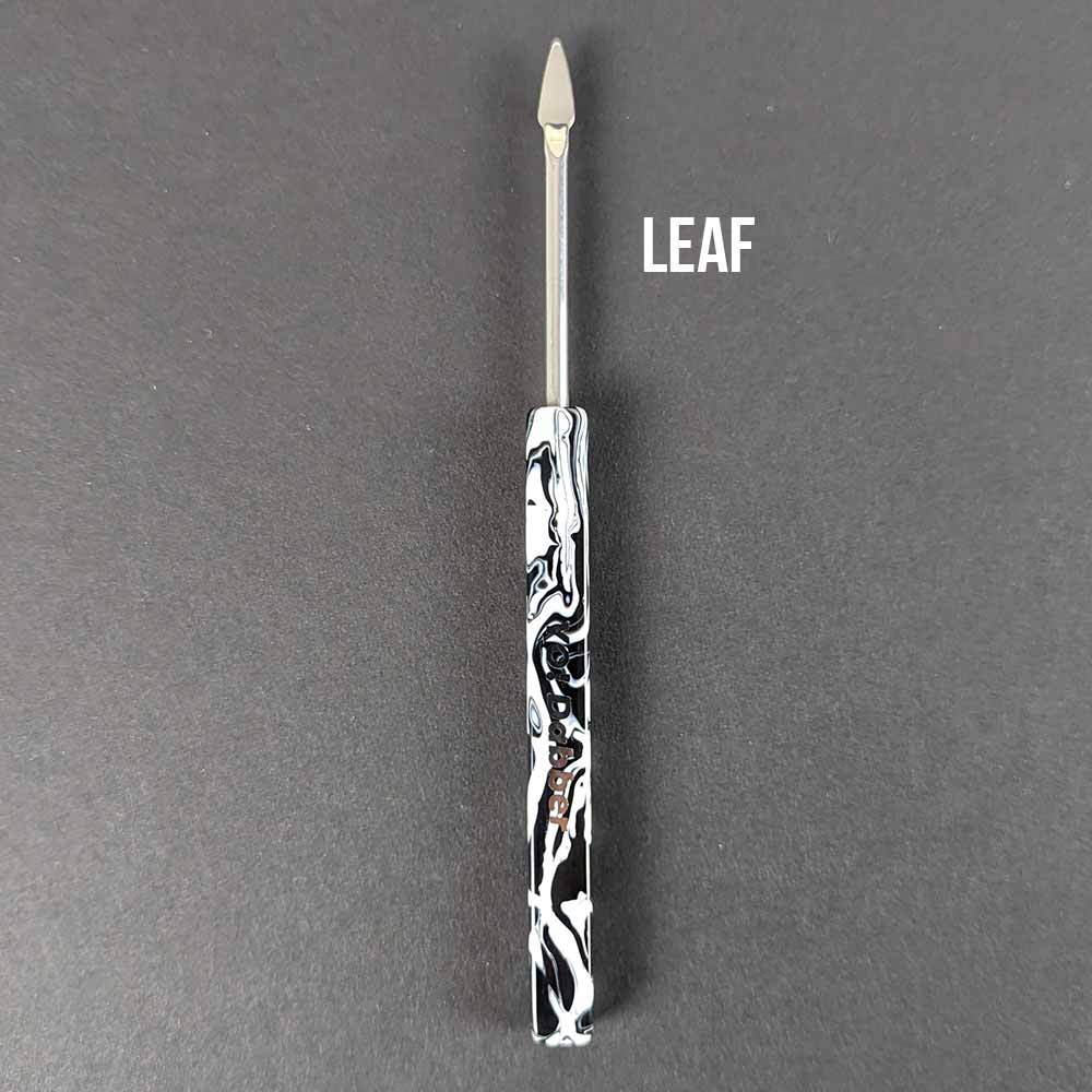 Yo Dabba Dabba Resin Handle YO! Dabber Leaf Tip - Royal blue, aqua, black