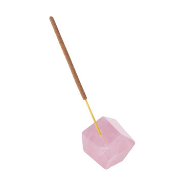 Faceted Incense Holder - Rose Quartz