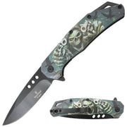 Snake Eye Tactical Rescue Style Spring Assist Knife- Reaper With Gun-Green