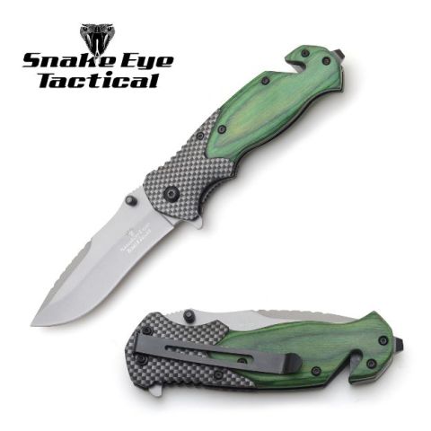 Snake Eye Tactical Spring Assist Knife 5.5” - Green