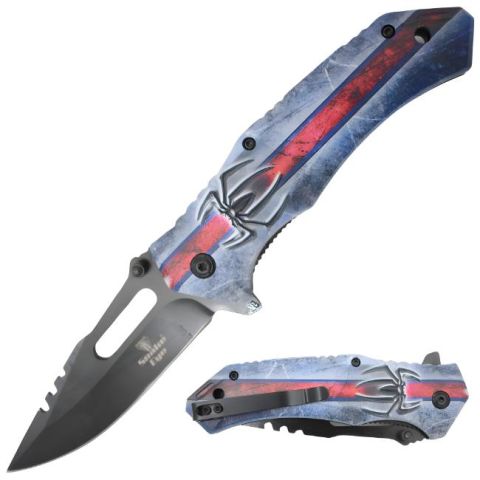Snake Eye Tactical Spider Design Spring Assist Knife