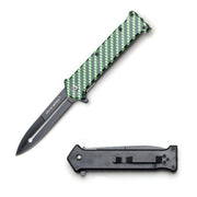 Snake Eye Tactical Spring Assisted Knife - Green Joker Checker