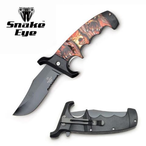 Snake Eye Tactical Spring Assisted Knife - Mad Wolf