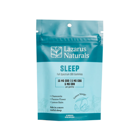 Lazarus Naturals CBD Gummies - Sleep 10 count (15mg CBD + 5mg CBG + 5mg CBN)