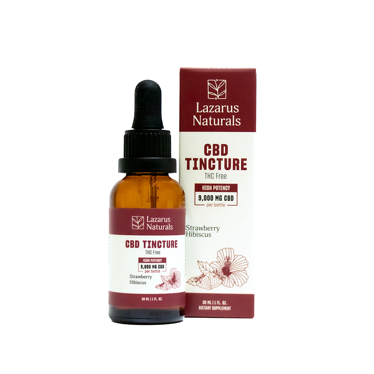 Lazarus Naturals Strawberry Hibiscus CBD Isolate Tincture