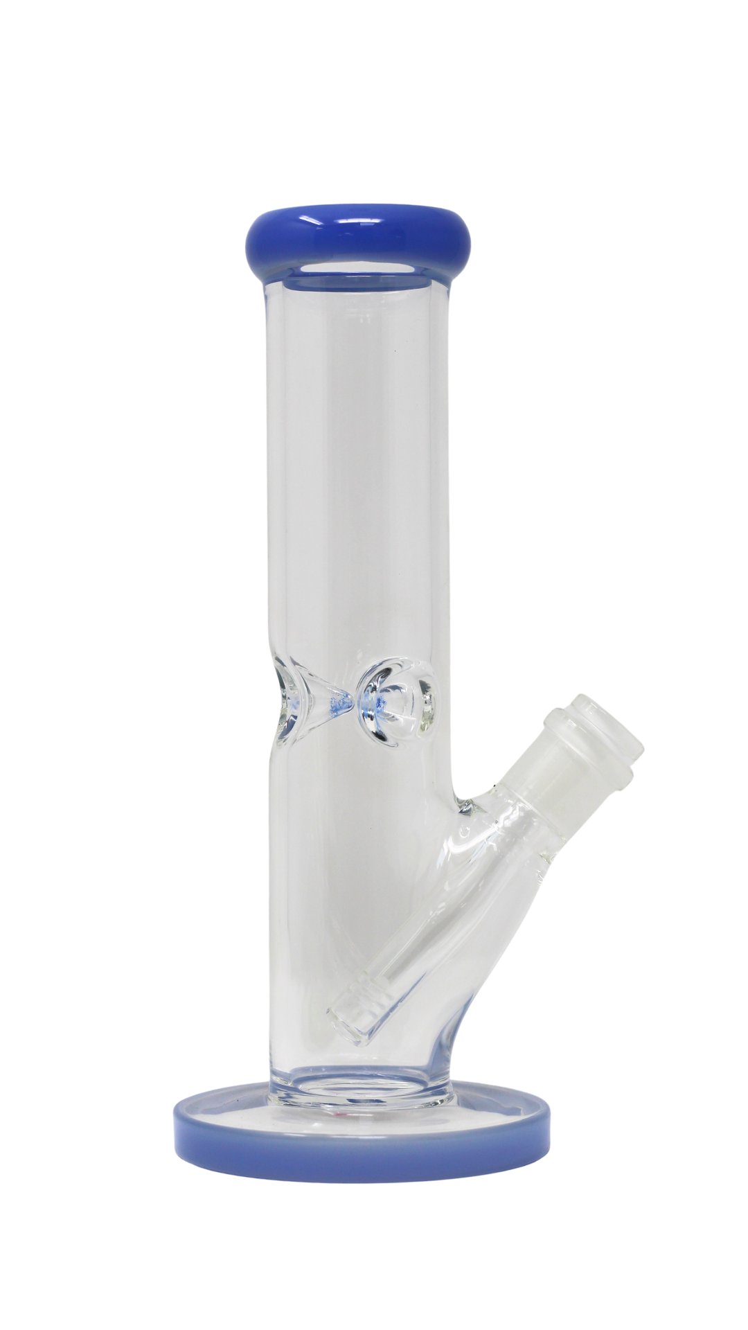 WP 148 - 10" Clear Glass Dot Color Straight Water Pipe