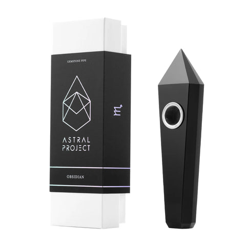 Gemstone Jewel Pipe - Obsidian