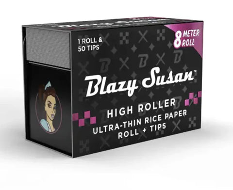Blazy Susan High Roller Kit - Ultra Thin Wide Rice Paper Roll 8m + Tips