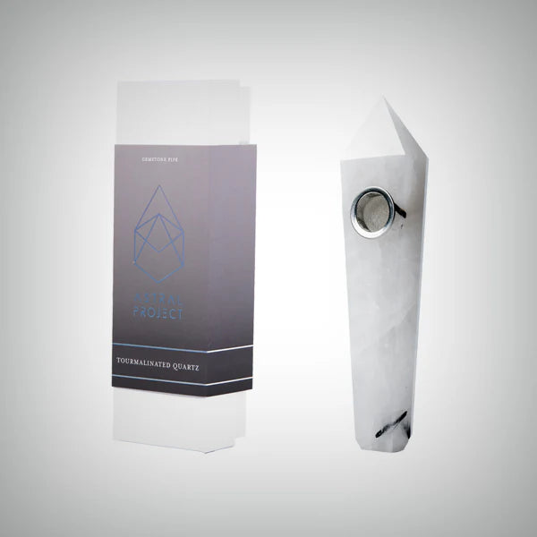 Gemstone Jewel Pipe - Tourmalinate Quartz