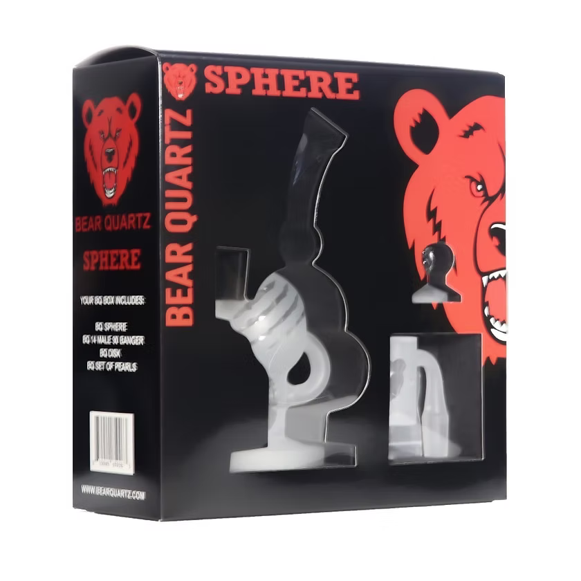 Bear Quartz Worked Sandblasted Sphere Box