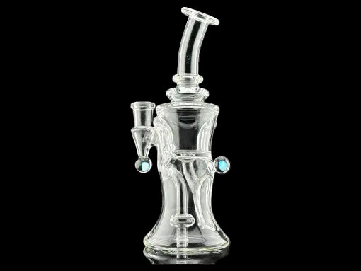 Iridescent Glass: 8″ Clear Gilcycler w/ Double Opal