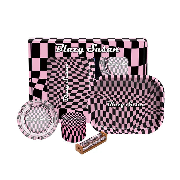Blazy Susan Smoker's Kit 4pc. - Trippy Checkers