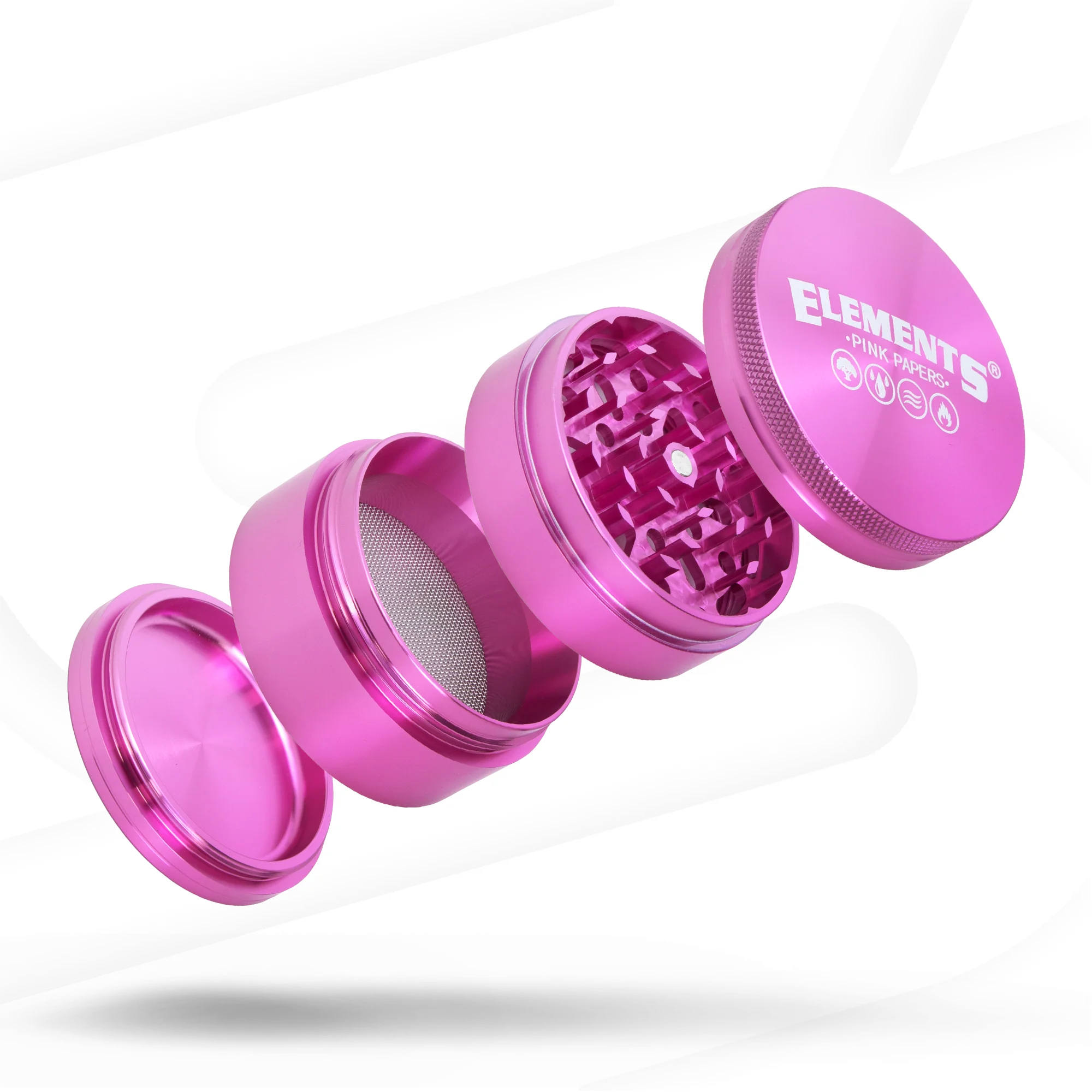Elements Pink Papers Aluminum 4 Piece Grinder