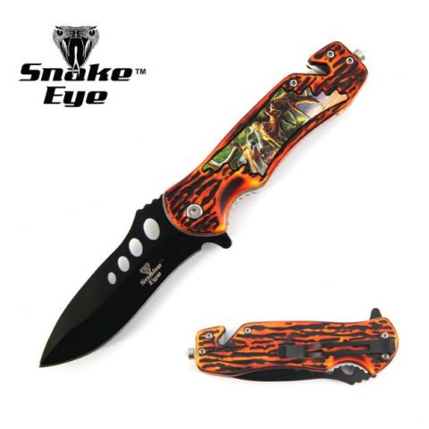 Snake Eye Tactical Wildlife Collection Spring Assisted Knife - Creek Deer