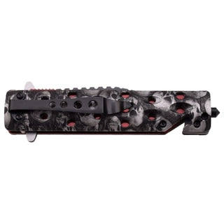 Master USA Spring Assist Knife 4.75" Closed - Grey Skull Camo