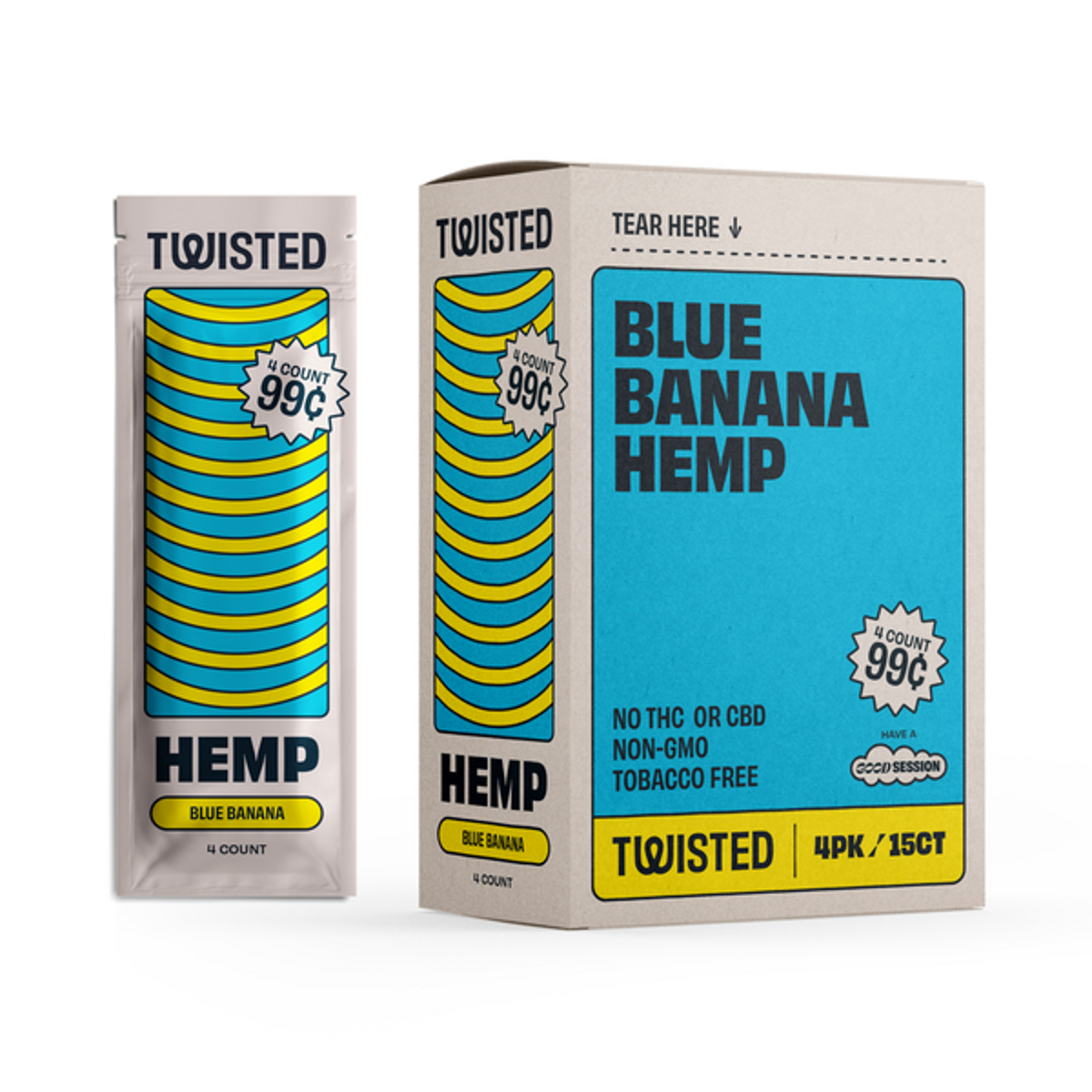 Twisted Hemp Wraps Blue Banana - Blueberry Banana