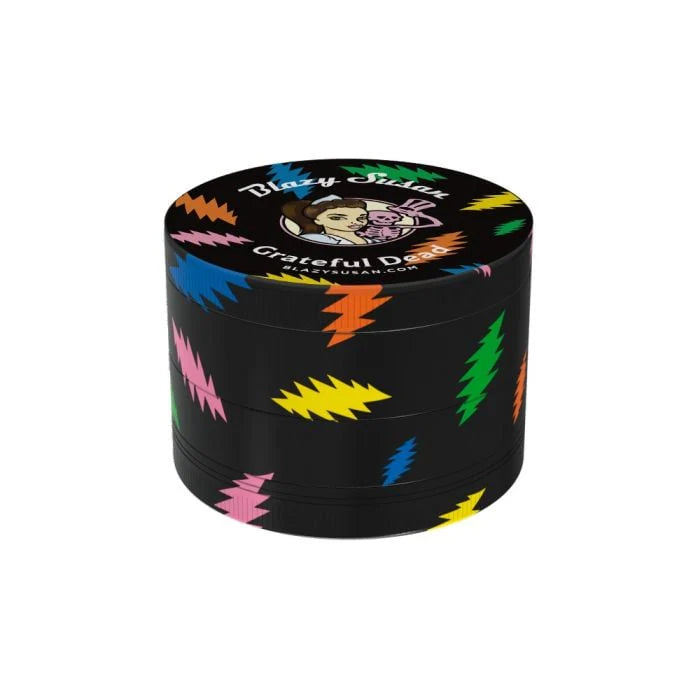 Blazy Susan X Grateful Dead 4 Piece Grinder 63mm Rainbow Bolts
