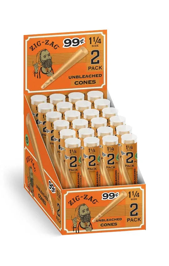 Zig Zag Unbleached Cones 1/14 2ct
