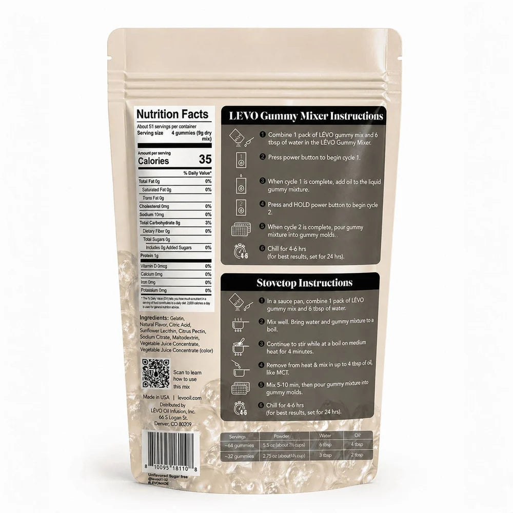 LĒVO Gummy Mix - Unflavored - Sugar Free (16 oz)