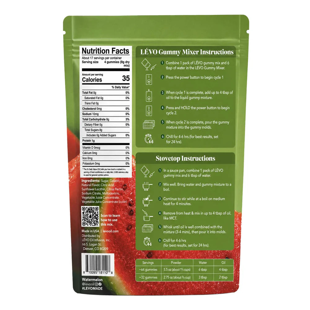 LĒVO Gummy Mix - Watermelon (5.5oz)