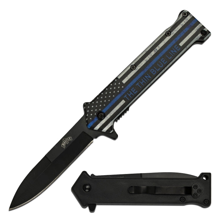 Master USA Spring Assist Knife - Thin Blue Line