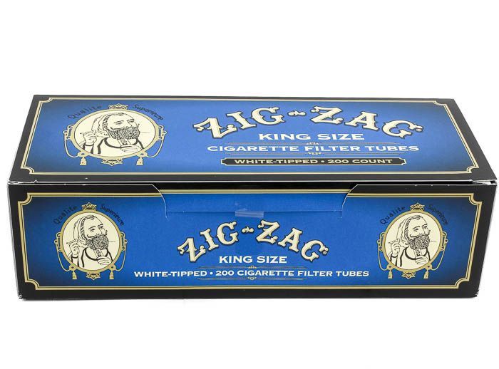 Zig Zag King Size Filter Tubes White Tipped 200ct