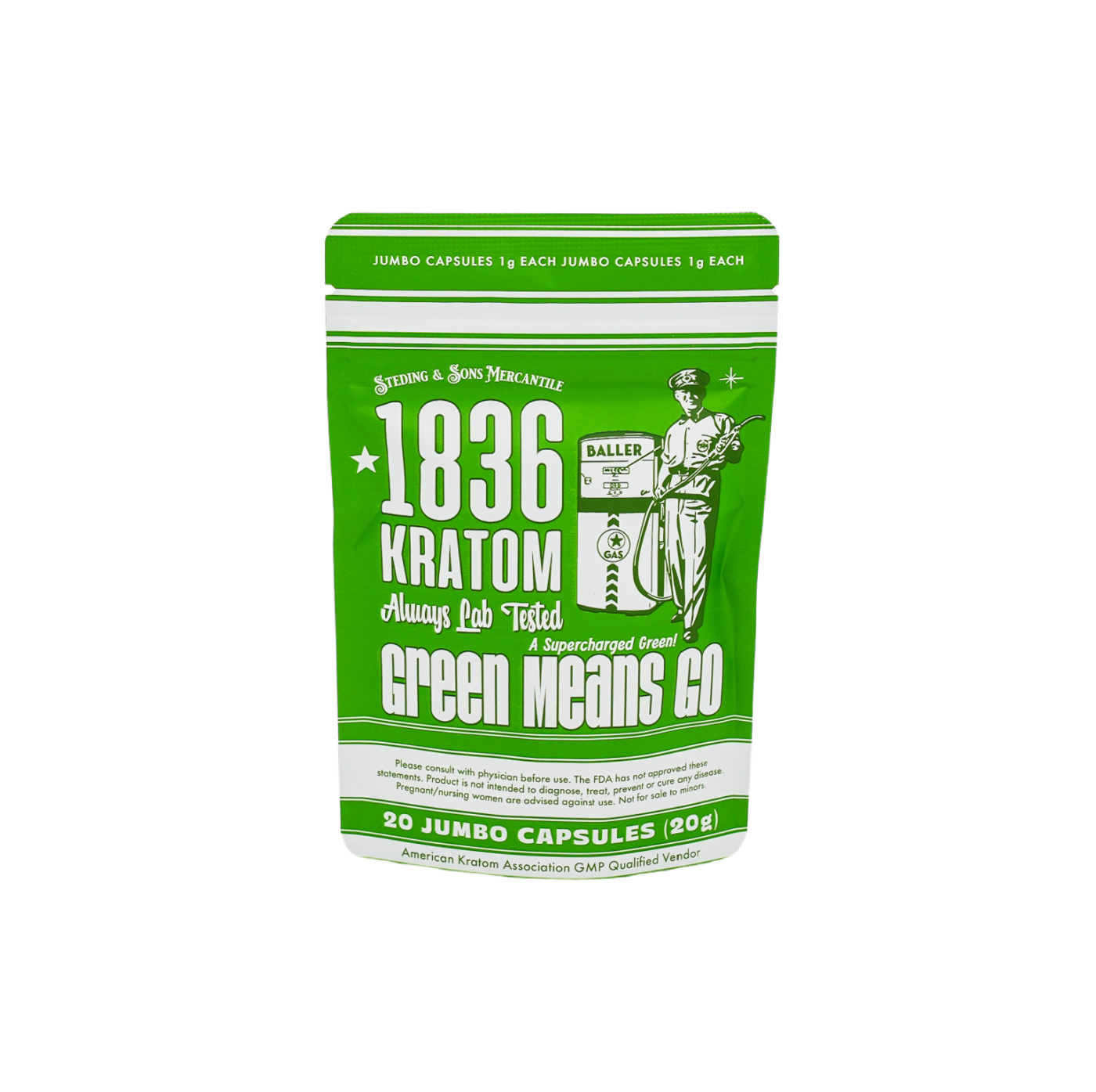 1836 Kratom 20 Count Caps