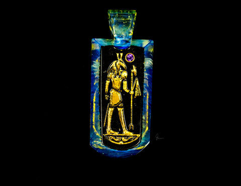 Green T Glass Tablet Pendy
