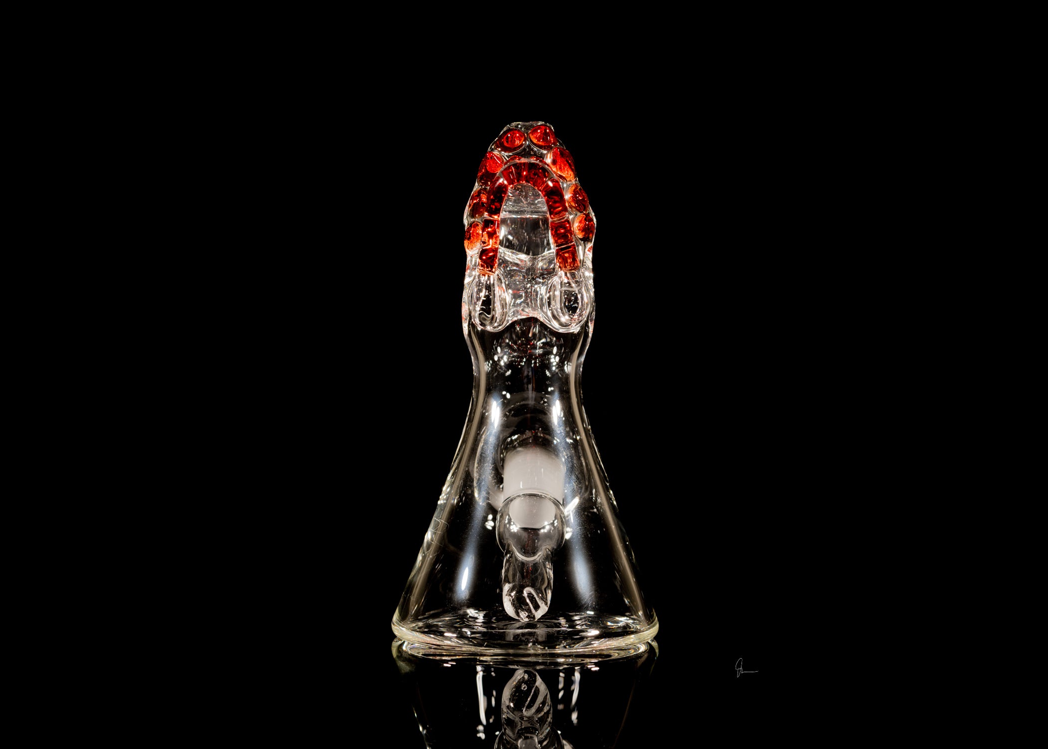 Enuff Glass - Trex Beaker Clear W/ Colored Teeth